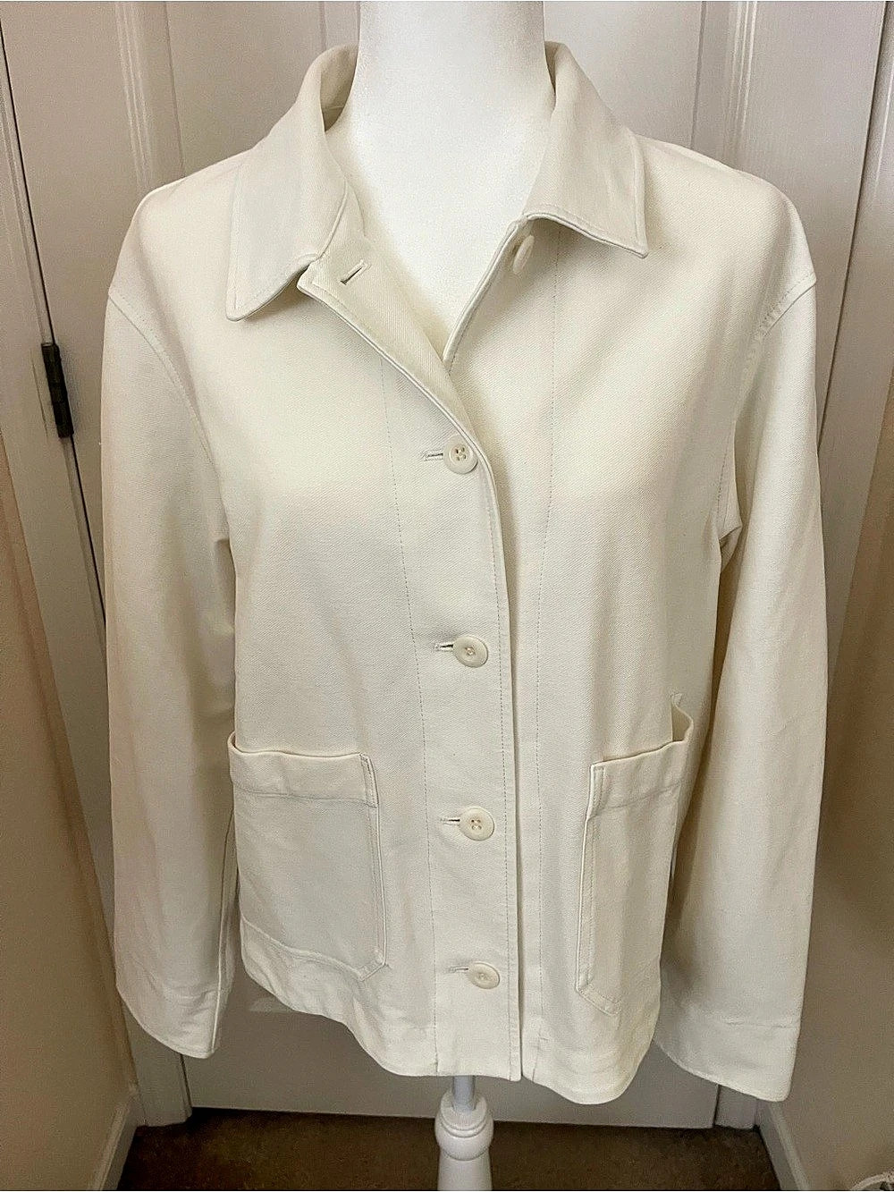Uniqlo Women’s Jersey Relaxed Jacket - Off White - Size Large - Like New